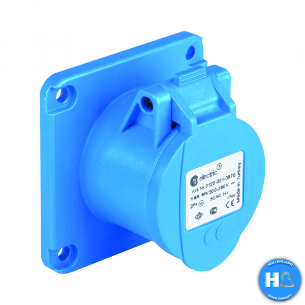 CEE Anbausteckdose 70mm 3x32A IP44 mit Steckklemmen (QuickConnect)